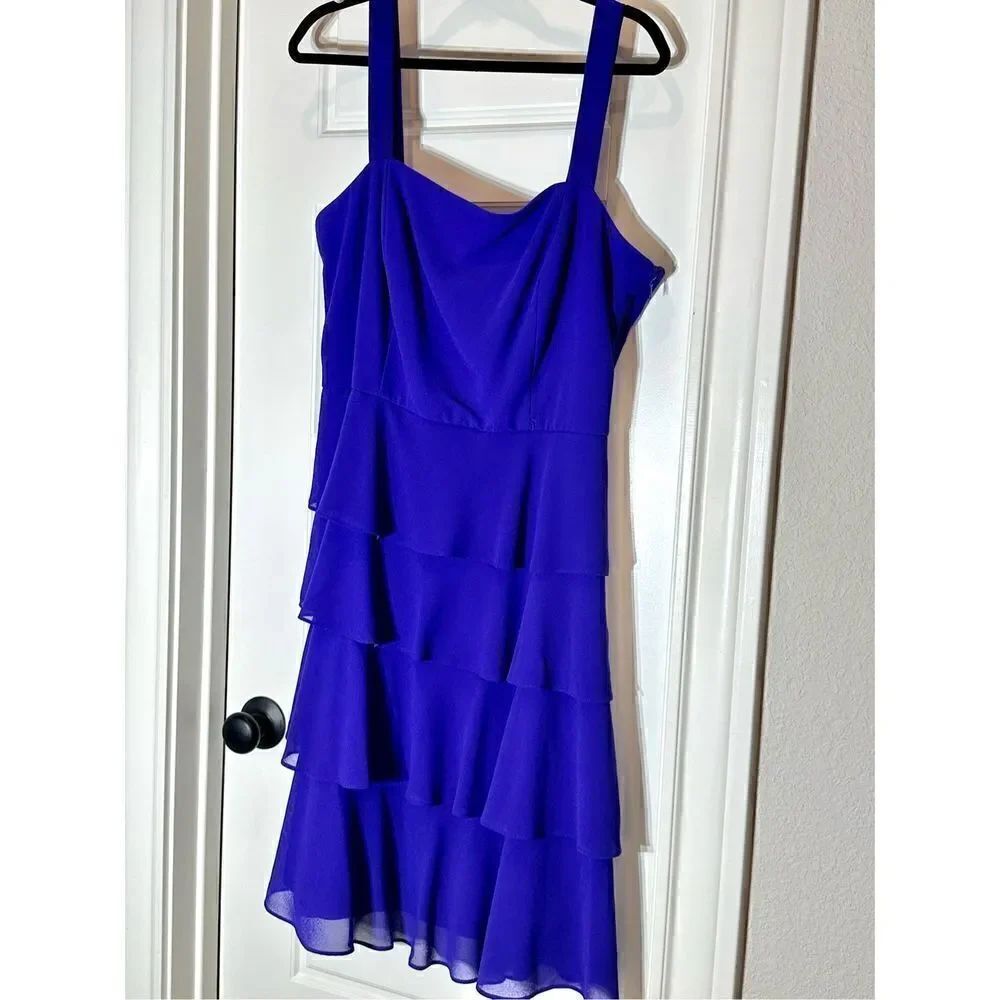 Dressbarn Woman Collection royal purple tiered dress size 14W